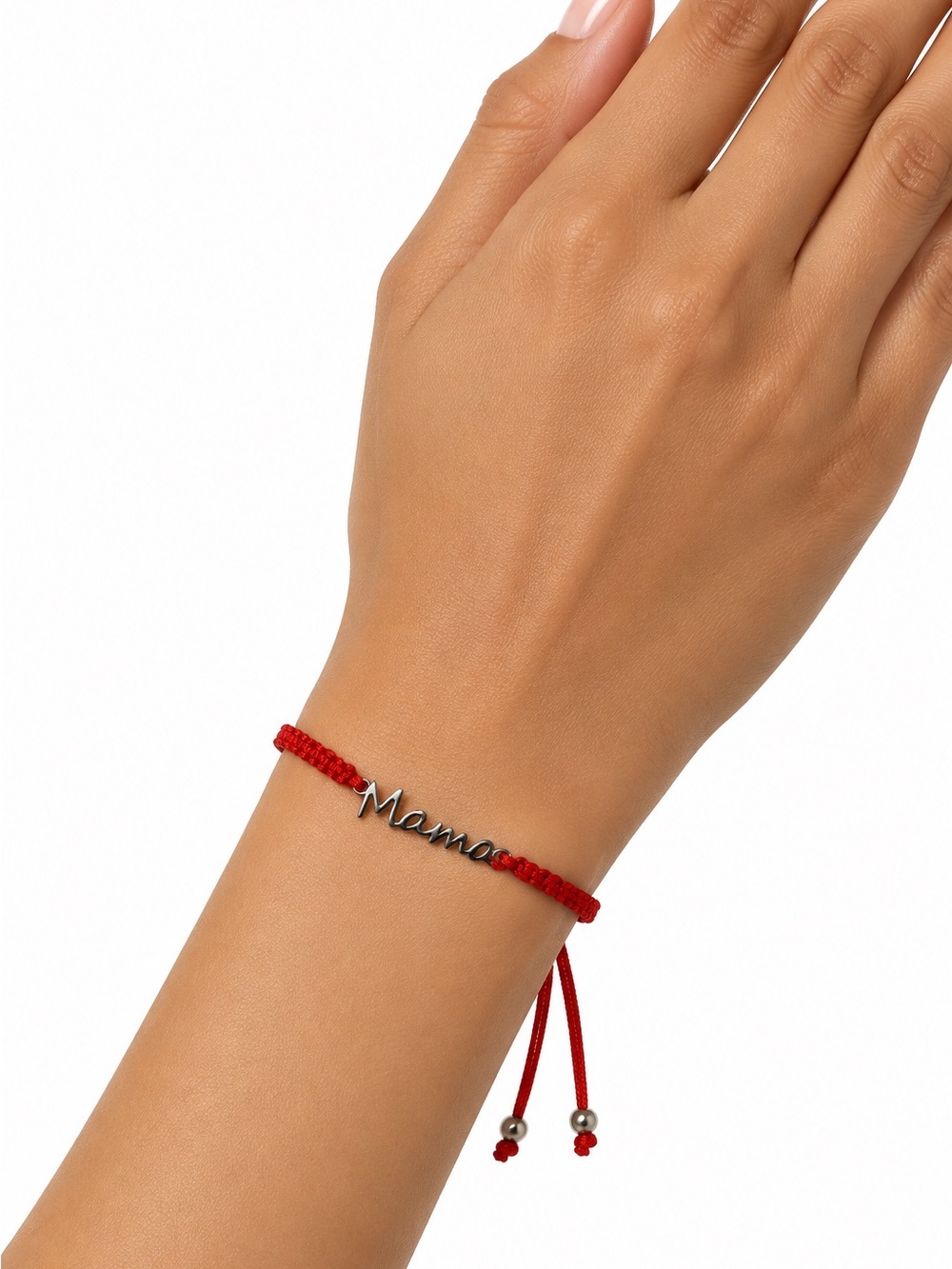 Mama Script Red Cord Bracelet